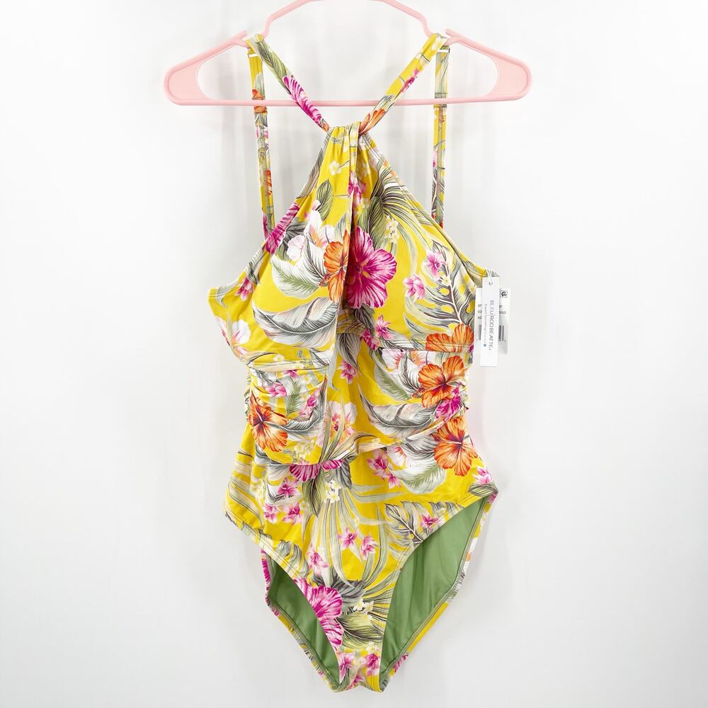BLEU BY ROD BEATTIE Swimsuit Size 14 Paradiso High Neck Keyhole One-Piece NWT - Picture 3 of 16